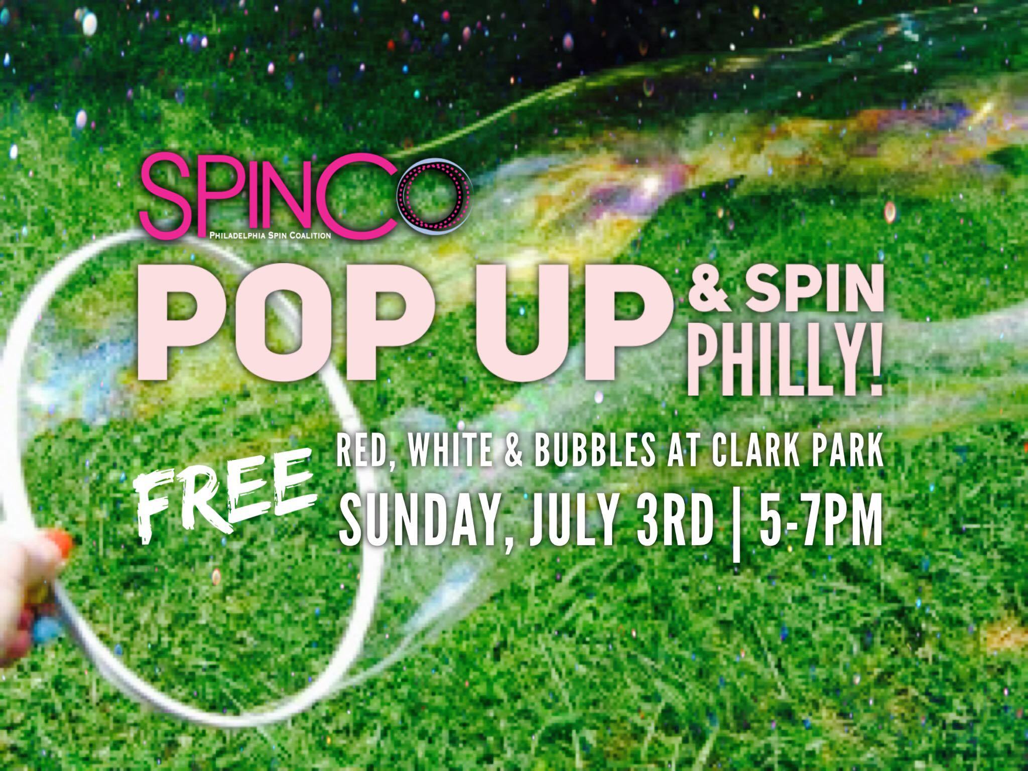 Pop Up And Spin Philly Red White And Bubbles